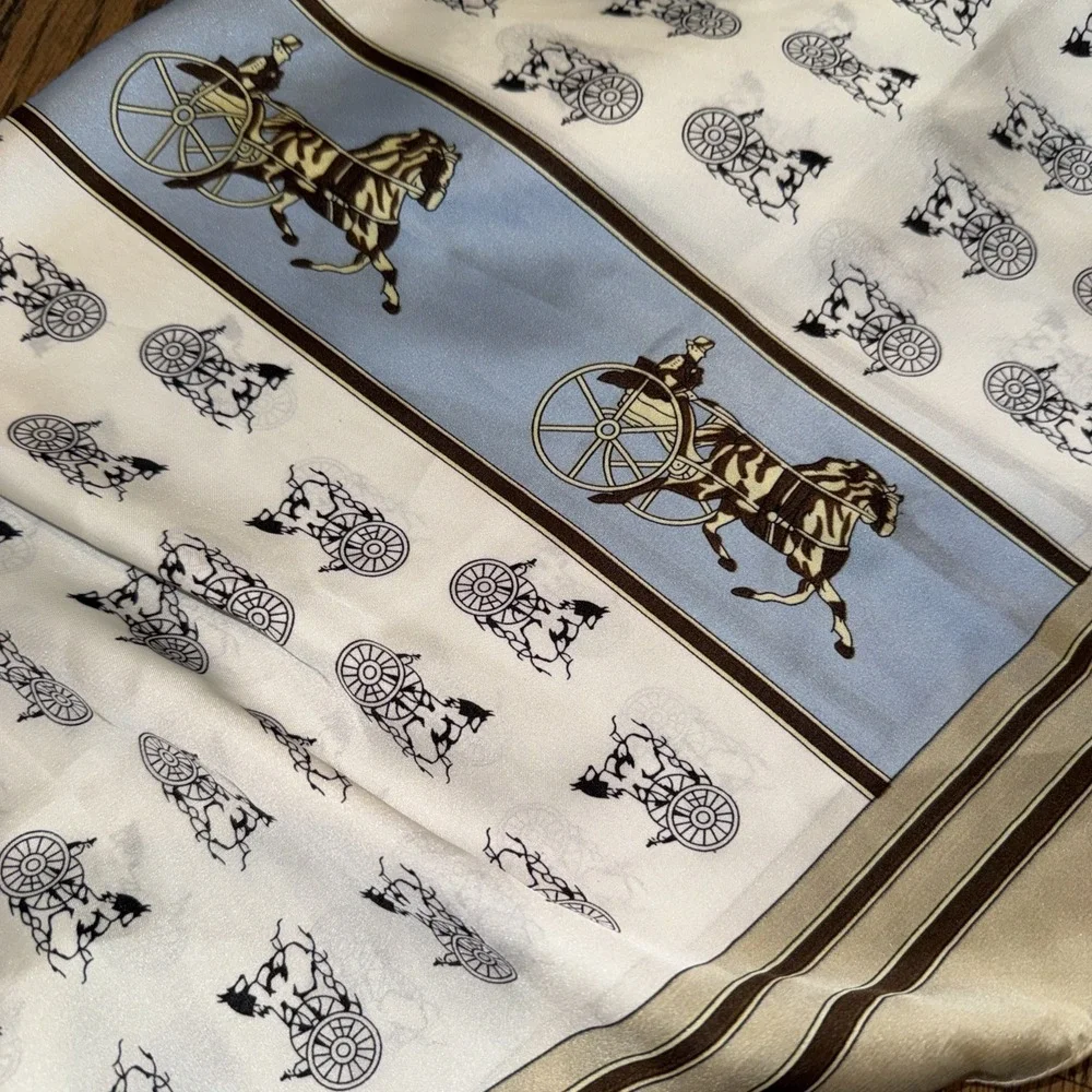 Horse And Carriage Satin Scarf 27
